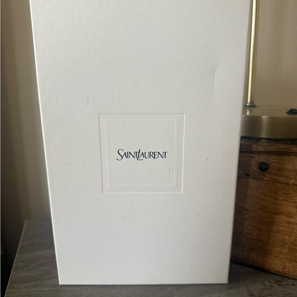 Yves Saint Laurent Black Chevron Wristlet with Gold Emblem - Picture 7 of 7